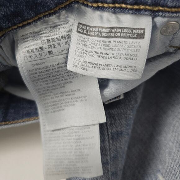 Levi's Women's Jeans Size 28 Wedgie Skinny Button Fly Distressed Raw Hem Denim - Picture 13 of 14